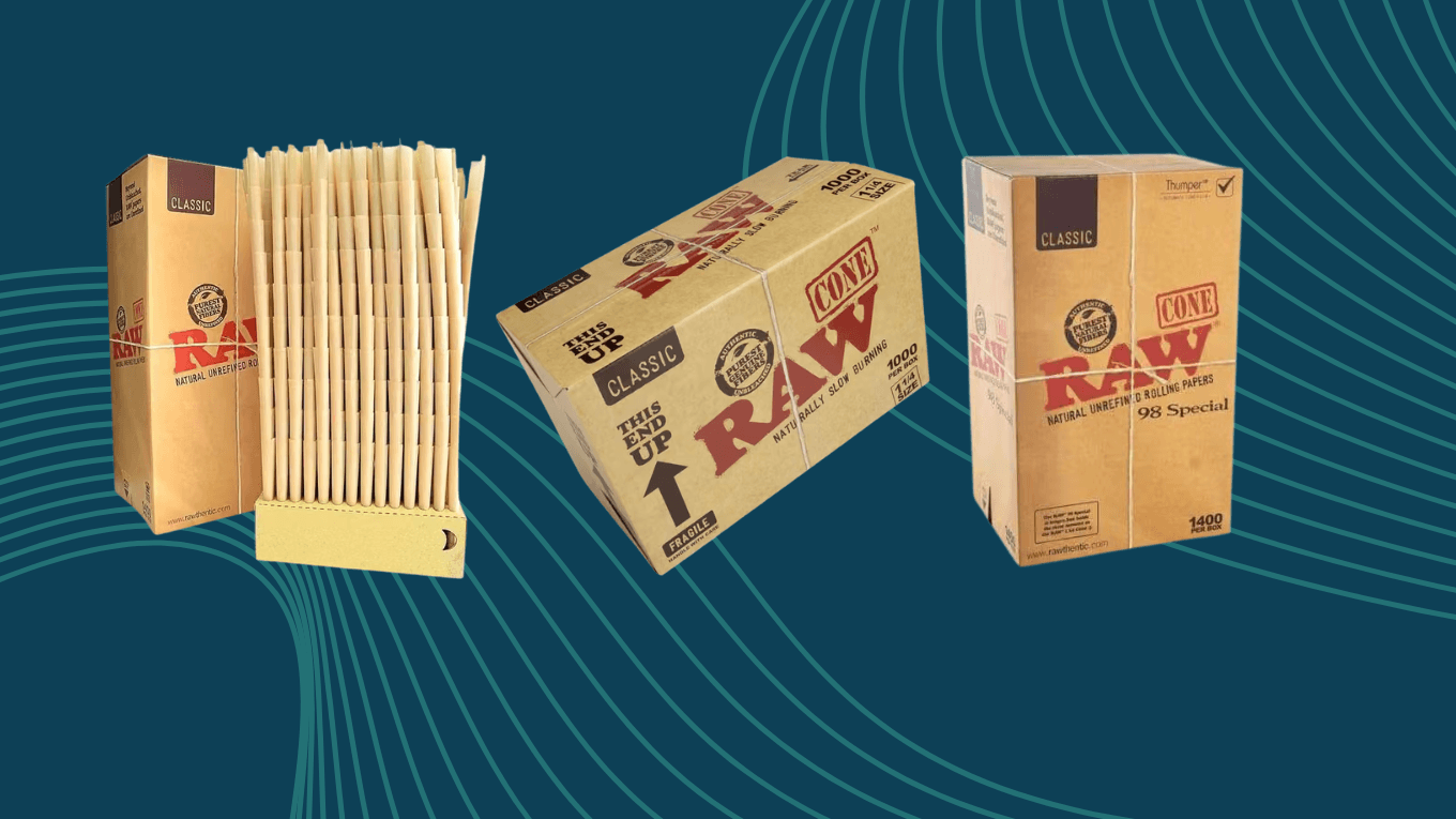 Box of RAWthentic Pre Roll Cones
