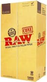 RAW Cones King Size - 1400ct Box, 109mm Pre Rolled Cone & Tip